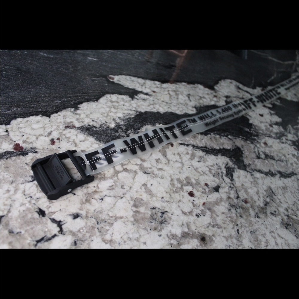 Off-White c/o Virgil Abloh Black and Transparent Rubber Industrial Belt